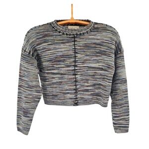 Buckle Gilded Intent Cable Knit  Cropped Medium Sweater